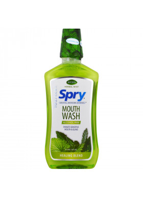 Xlear, Spry Mouth Wash, Healing Blend, Alcohol-Free, Natural Herbal Mint, 16 fl oz (473 ml)