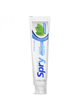 Xlear, Spry Toothpaste, Anti-Plaque Tartar Control, Fluoride Free, Peppermint, 5 oz (141 g)