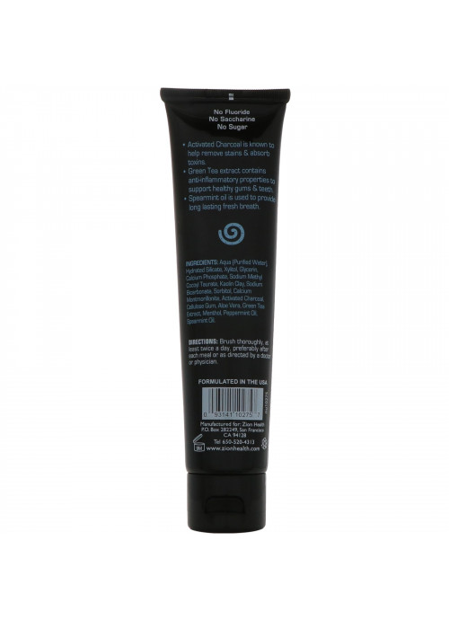 Zion Health, ClayBrite, Activated Charcoal Toothpaste, Natural Mint Flavor, 4 oz (120 g)