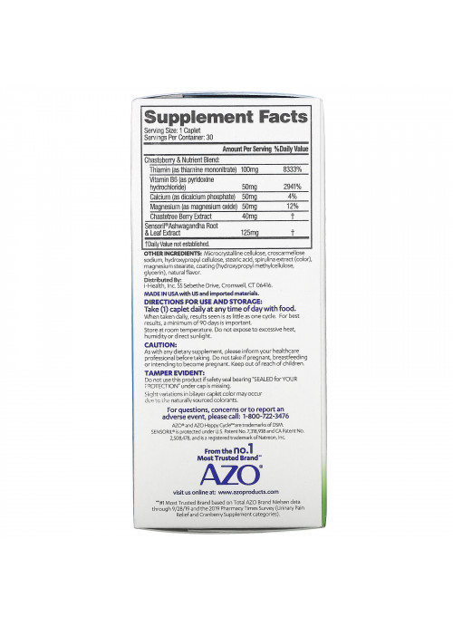 Azo, Hormonal Health, Happy Cycle, 30 Once Daily Caplets