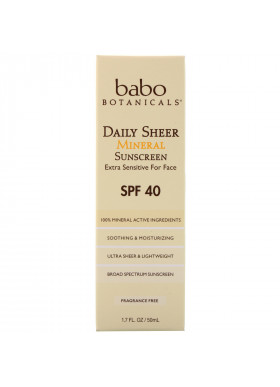 Babo Botanicals, Daily Sheer Mineral Sunscreen, SPF 40, 1.7 fl oz (50 ml)