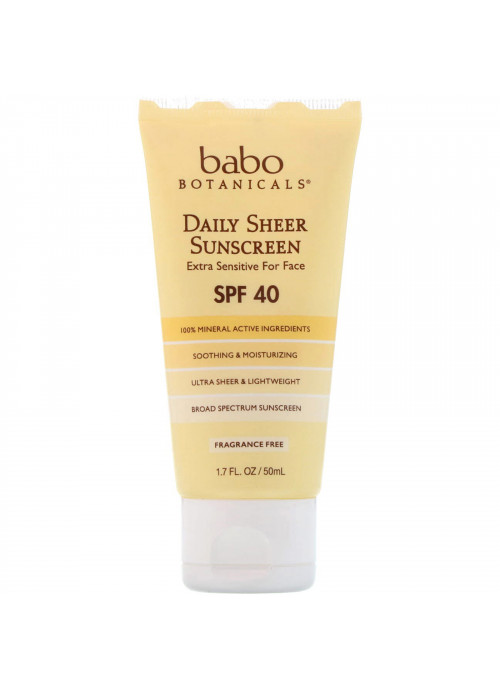 Babo Botanicals, Daily Sheer Mineral Sunscreen, SPF 40, 1.7 fl oz (50 ml)