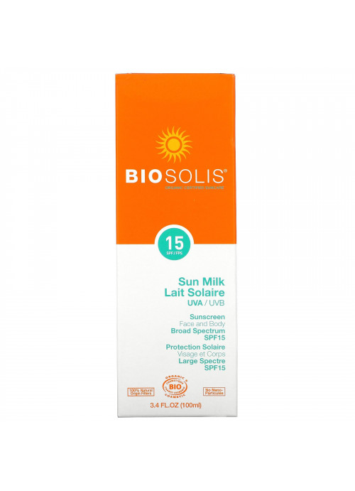 Biosolis, Sun Milk, Sunscreen, SPF 15, 3.4 fl oz (100 ml)