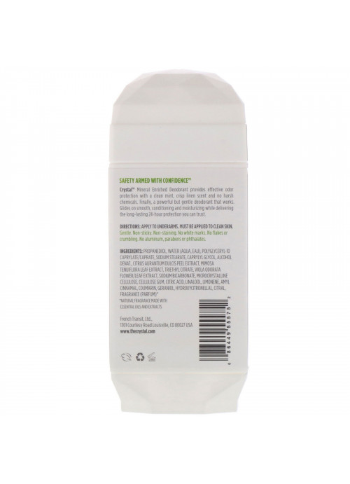 Crystal Body Deodorant, Mineral Enriched Deodorant, Invisible Solid, Freshly Minted, 2.5 oz (70 g)