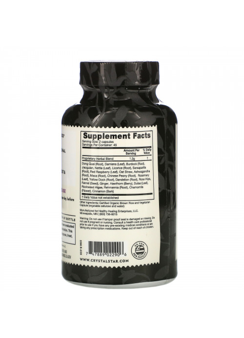Crystal Star, Female Harmony, PMS Support, 90 Vegetarian Capsules