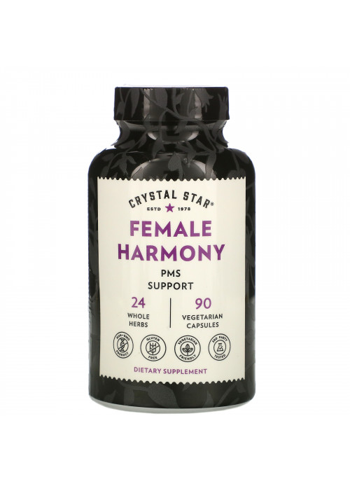 Crystal Star, Female Harmony, PMS Support, 90 Vegetarian Capsules