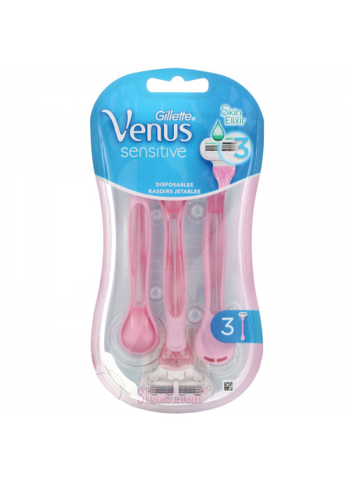 Gillette, Venus, SkinElixir, Sensitive, 3 Disposable Razors