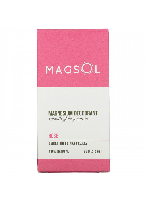 Magsol, Magnesium Deodorant, Rose,  3.2 oz (95 g)