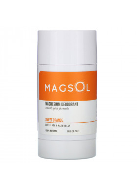 Magsol, Magnesium Deodorant, Sweet Orange,  3.2 oz (95 g)