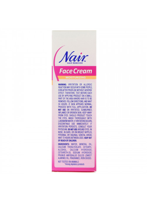 Nair, Hair Remover, Moisturizing Face Cream, For Upper Lip, Chin and Face, 2 oz (57 g)