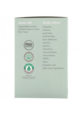 Rael, Organic Cotton Cover Pads, Overnight, 8 Count