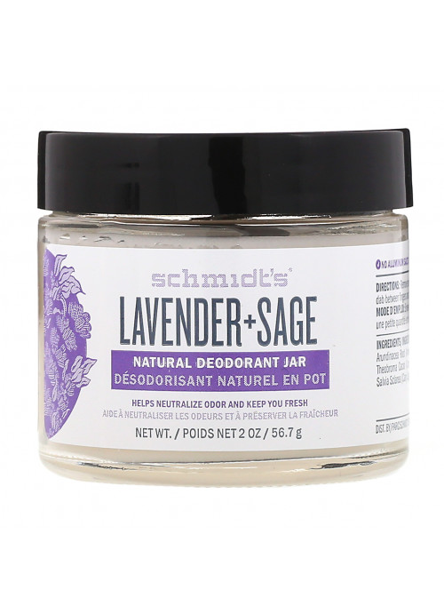 Schmidt's, Natural Deodorant Jar, Lavender + Sage, 2 oz (56.7 g)