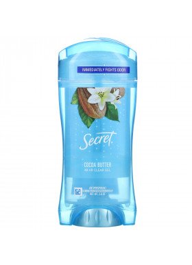 Secret, 48 Hour Clear Gel Deodorant, Cocoa Butter, 2.6 oz