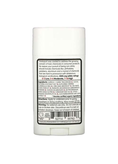 Think, Thinksport, Natural Deodorant, Aloe & Tea Flowers, 2.9 oz (85.8 ml)