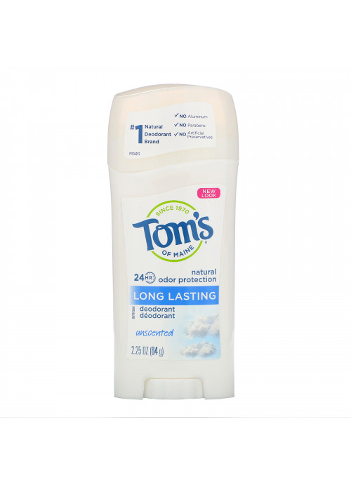 Tom's of Maine, Natural Long-Lasting Deodorant, Unscented, 2.25 oz (64 g)