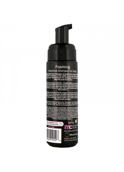 Miracle Care, Miracle Coat, Foaming Waterless Shampoo, For Dogs, Garden Fresh Scent, 7 fl oz (207 ml)