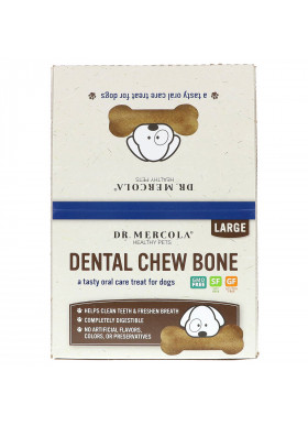 Dr. Mercola, Dental Chew Bone, Large, For Dogs, 12 Bones, 2.15 oz (61 g) Each