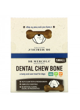 Dr. Mercola, Dental Chew Bone, Small, For Dogs, 12 Bones, 0.77 oz (22 g) Each