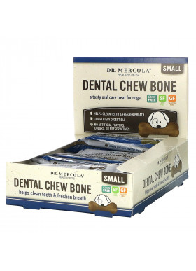 Dr. Mercola, Dental Chew Bone, Small, For Dogs, 12 Bones, 0.77 oz (22 g) Each