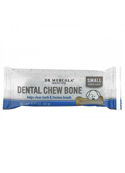 Dr. Mercola, Dental Chew Bone, Small, For Dogs, 12 Bones, 0.77 oz (22 g) Each