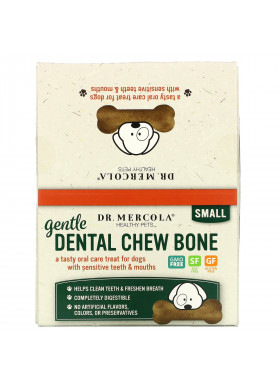 Dr. Mercola, Gentle Dental Chew Bone, Small, For Dogs, 12 Bones, 0.67 oz (19 g) Each