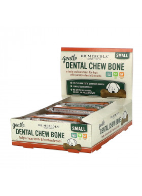 Dr. Mercola, Gentle Dental Chew Bone, Small, For Dogs, 12 Bones, 0.67 oz (19 g) Each