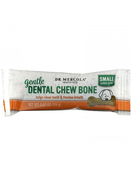 Dr. Mercola, Gentle Dental Chew Bone, Small, For Dogs, 12 Bones, 0.67 oz (19 g) Each