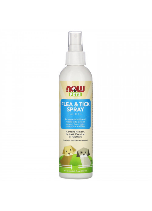Now Foods, Pets, Flea & Tick Spray for Dogs, 8 fl oz (237 ml)