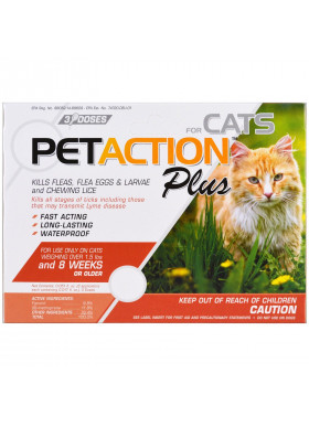 PetAction Plus, For Cats, 3 Doses - 0.017 fl oz Each