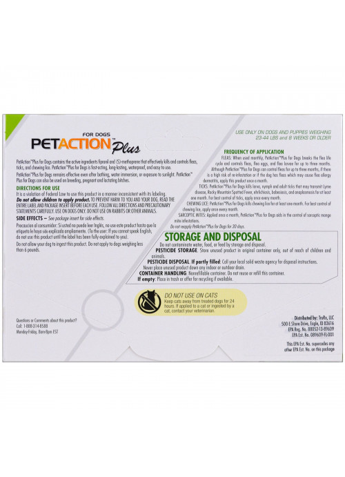 PetAction Plus, For Medium Dogs, 3 Doses- 0.045 fl oz