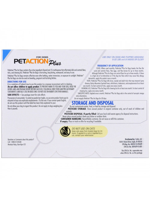 PetAction Plus, For Small Dogs, 3 Doses - 0.023 fl oz