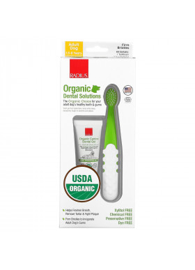 RADIUS, Organic Dental Solutions, Dental Gel, Toothbrush, 1 Toothbrush + .8 oz Gel