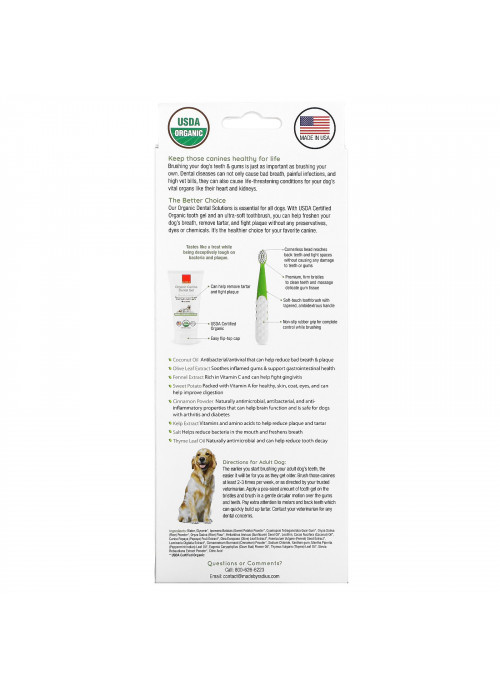 RADIUS, Organic Dental Solutions, Dental Gel, Toothbrush, 1 Toothbrush + .8 oz Gel