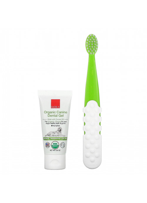 RADIUS, Organic Dental Solutions, Dental Gel, Toothbrush, 1 Toothbrush + .8 oz Gel