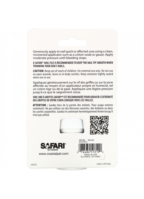 Safari, Styptic Powder for Dogs, Cats and Small Animals , .5 oz (14 g)