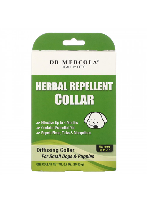 Dr. Mercola, Herbal Repellent Collar, For Small Dogs & Puppies, One Collar, 0.7 oz (19.85 g)