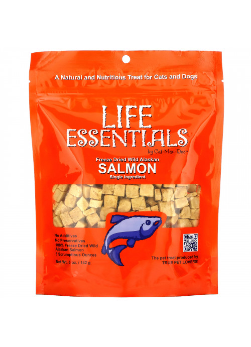 Cat-Man-Doo, Life Essentials, Freeze Dried Wild Alaskan Salmon Treats, 5 oz (142 g)