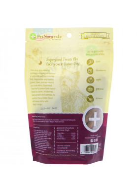 Pet Naturals of Vermont, Superfood Treats for Dogs, Peanut Butter Recipe, 100+ Treats, 8.5 oz (240 g)