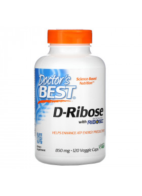 Doctor's Best, D-Ribose with BioEnergy Ribose, 850 mg, 120 Veggie Caps