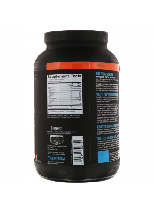 EFX Sports, Karbolyn Fuel, Orange, 4.3 lbs (1950 g)