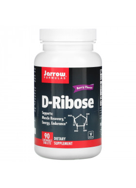 Jarrow Formulas, D-Ribose, Berry Flavor, 90 Chewable Tablets