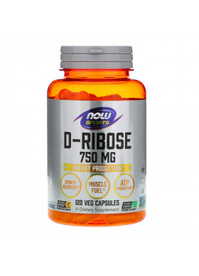 Now Foods, Sports, D-Ribose, 750 mg, 120 Veg Capsules