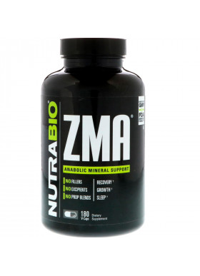 NutraBio Labs, ZMA, 180 Vegetable Capsules