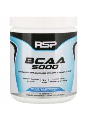 RSP Nutrition, BCAA 5000, Instantized BCAAs, Blue Raspberry, 5,000 mg, 7.94 oz (225 g)