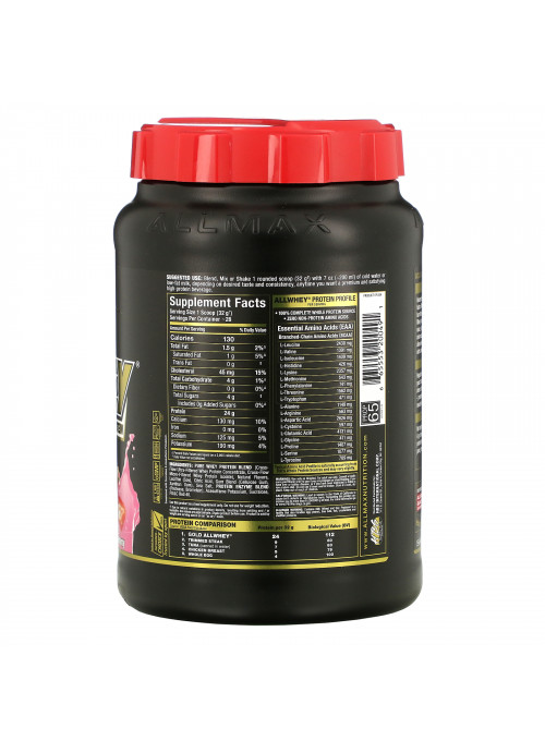 ALLMAX Nutrition, AllWhey Gold, 100% Premium Whey Protein, Strawberry, 2 lbs (907 g)