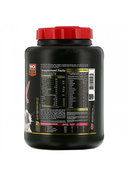 ALLMAX Nutrition, Isoflex, 100% Pure Whey Protein Isolate (WPI Ion-Charged Particle Filtration), Cookies & Cream, 5 lb (2.27 kg)