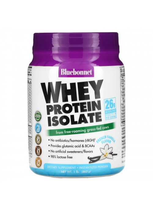 Bluebonnet Nutrition, Whey Protein Isolate, French Vanilla, 1 lb. (462 g)