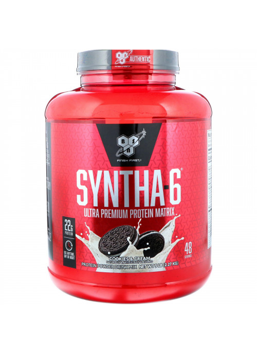 BSN, Syntha-6, Protein Powder Drink Mix, Cookies and Cream, 5.0 lbs (2.27 kg)