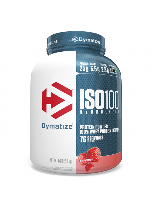 Dymatize Nutrition, ISO100 Hydrolyzed, 100% Whey Protein Isolate, Strawberry, 5 lbs (2.3 kg)