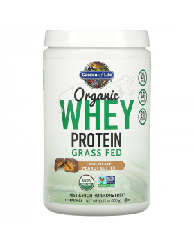 Garden of Life, Organic Whey Protein, Grass-Fed, Chocolate Peanut Butter, 13.75 oz (390 g)